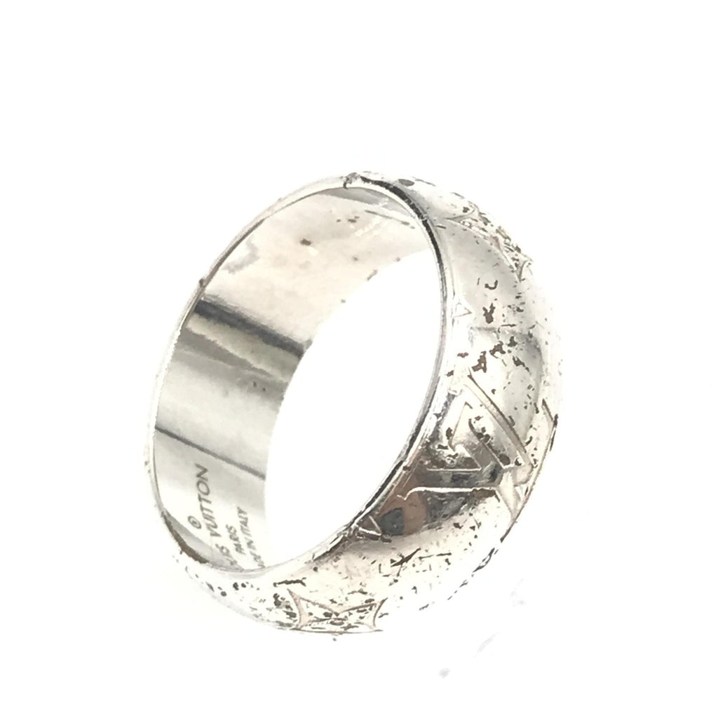 Louis Vuitton Silver-Tone Monogram Band Ring Louis Vuitton