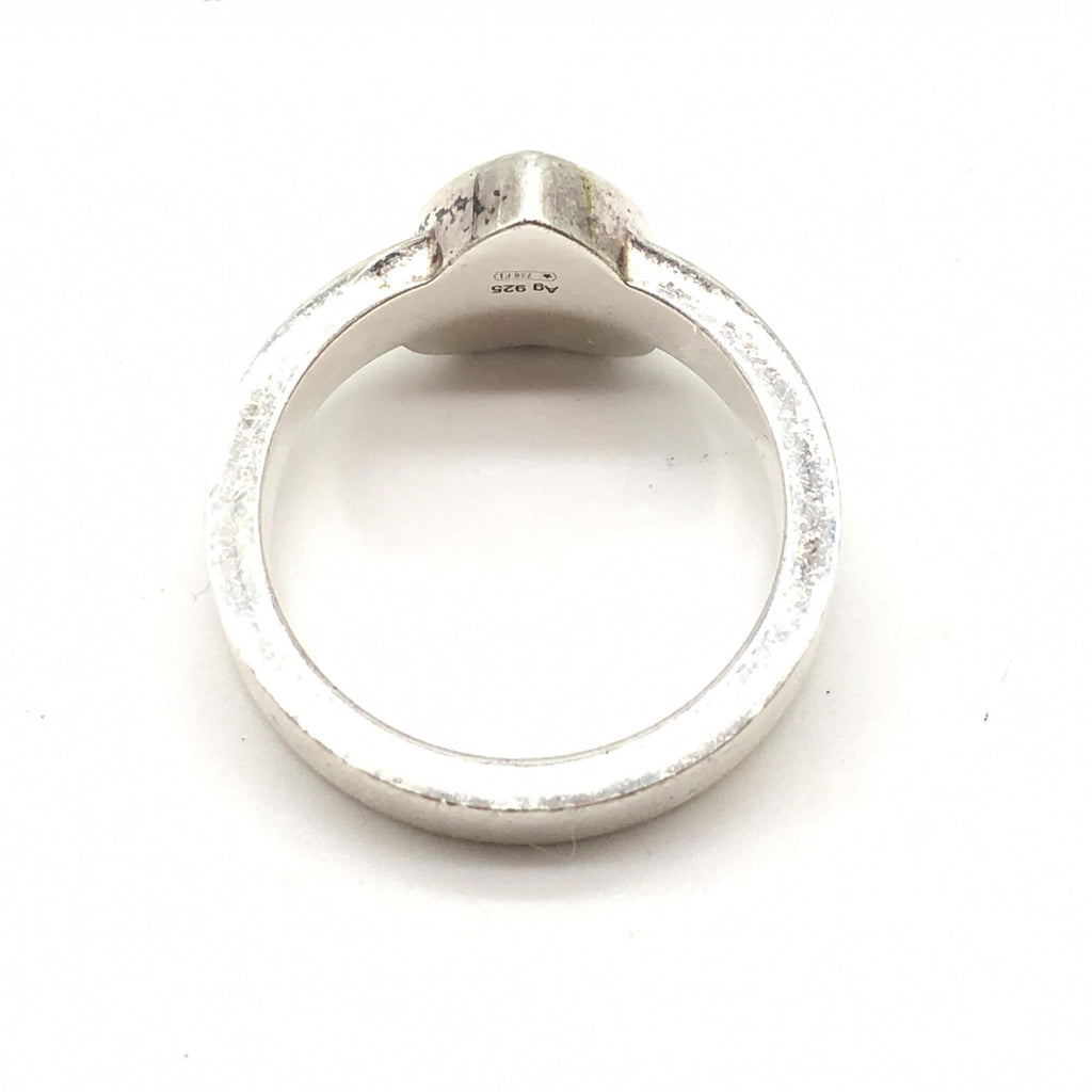 Gucci Sterling Silver Heart Trademark Ring, US Size 5.5 Gucci