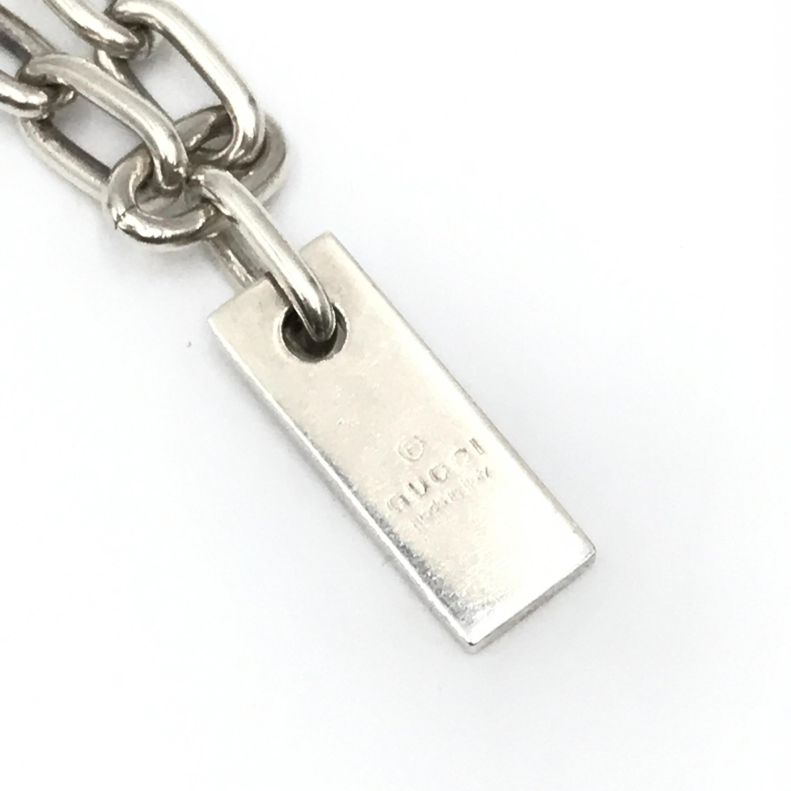 Gucci Sterling Silver Logo Plate Chain Bracelet Gucci