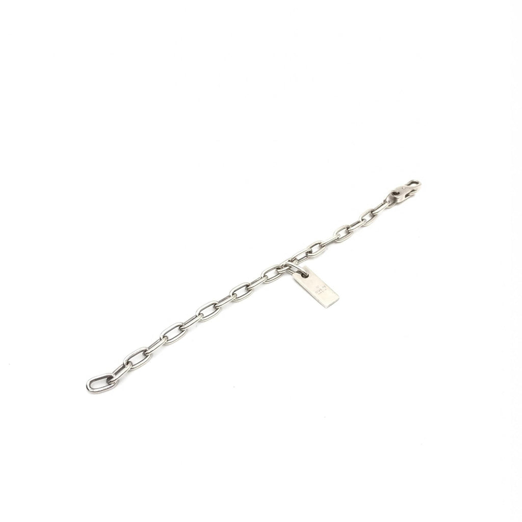 Gucci Sterling Silver Logo Plate Chain Bracelet Gucci