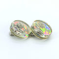 Chanel Vintage Holographic Logo Clip-On Earrings Chanel
