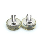 Chanel Vintage Holographic Logo Clip-On Earrings Chanel