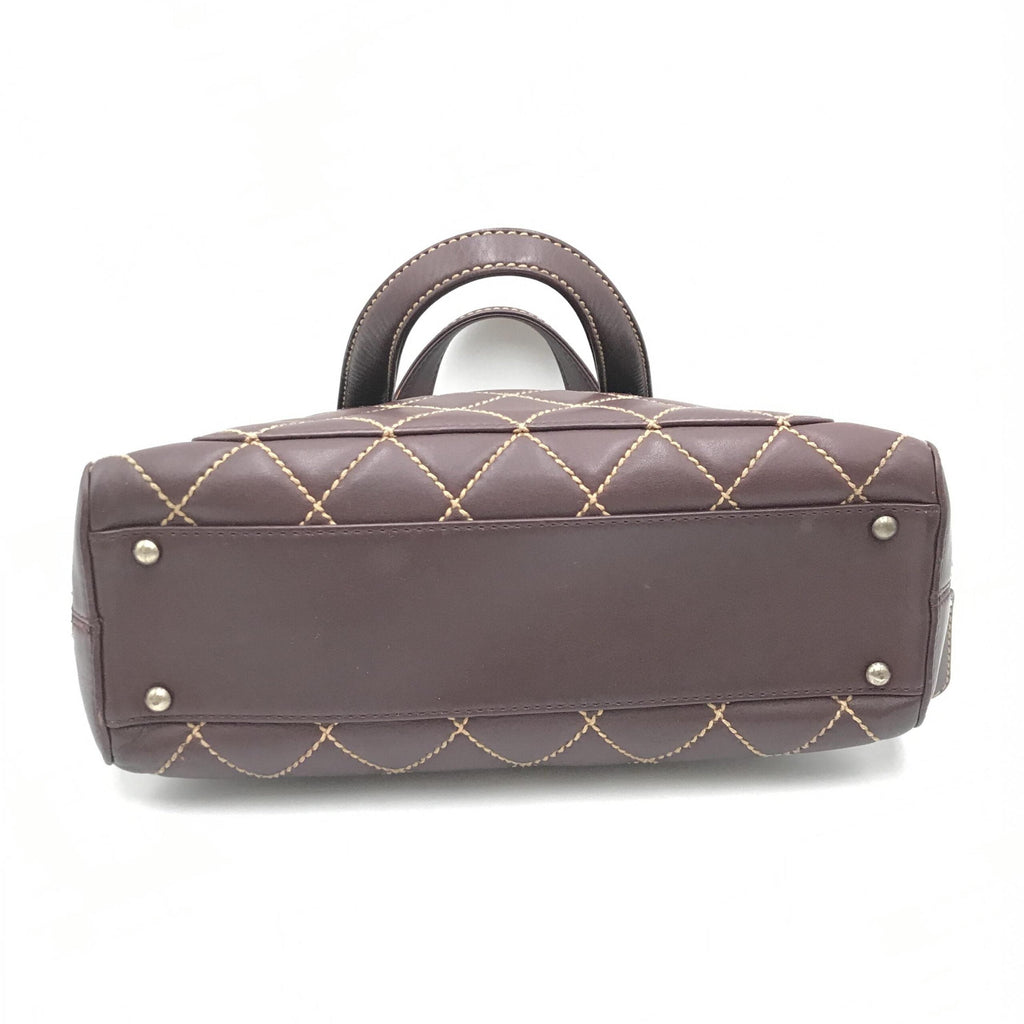 Chanel Wild Stitch Handbag Mini Boston Red Chanel