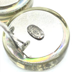 Chanel Vintage Holographic Logo Clip-On Earrings Chanel