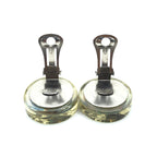 Chanel Vintage Holographic Logo Clip-On Earrings Chanel
