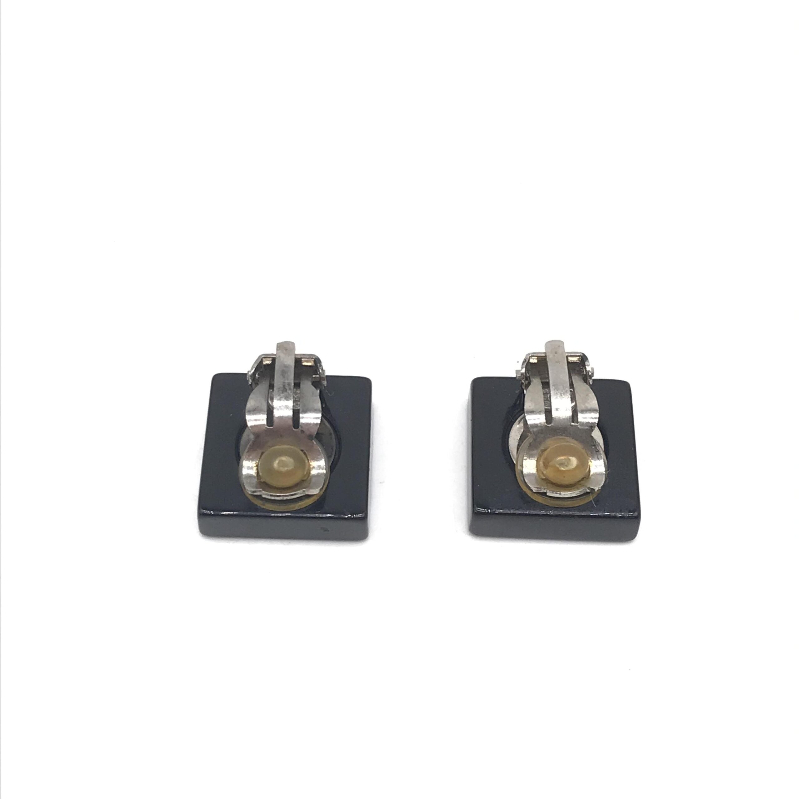 Chanel Coco Mark Square Clip-On Earrings Chanel