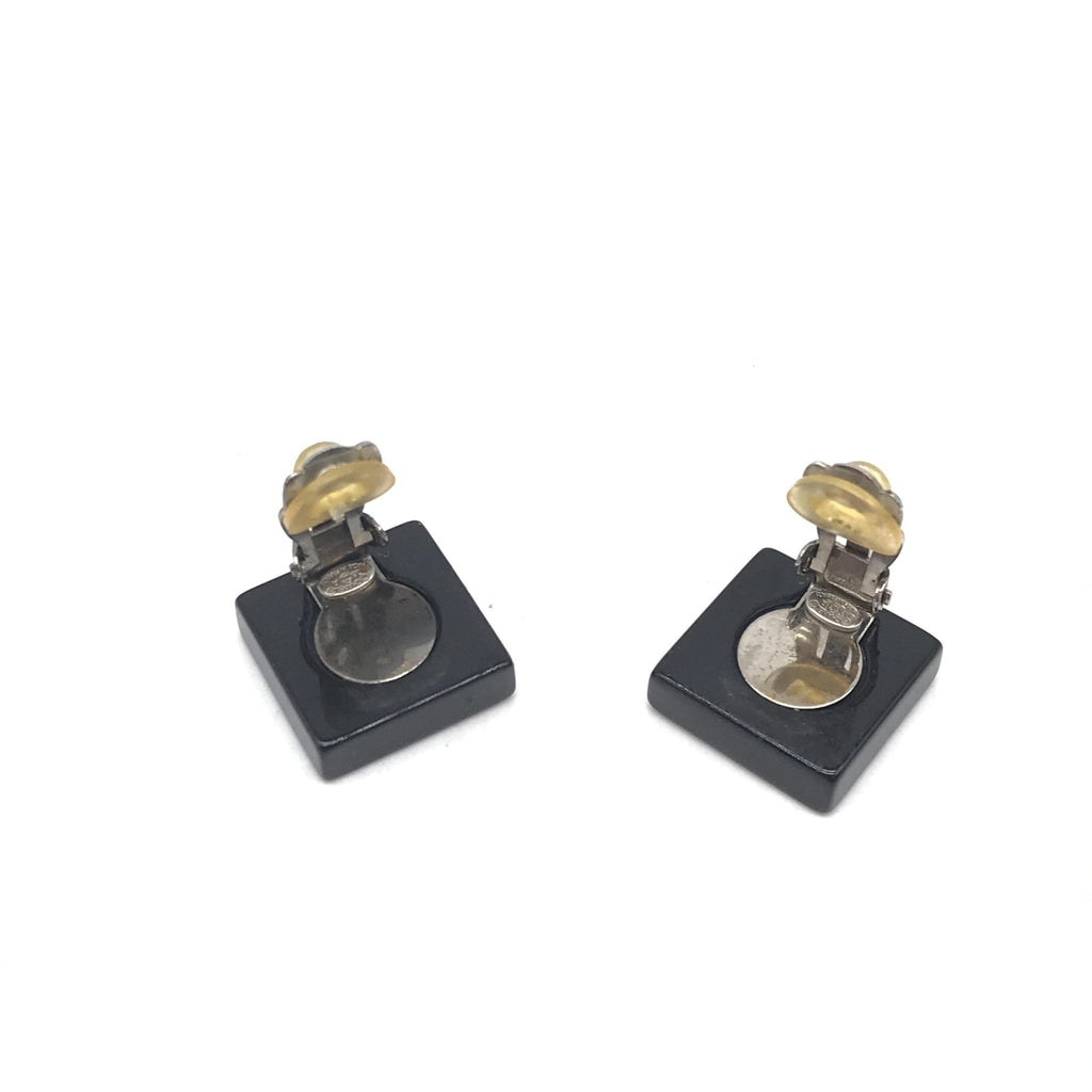 Chanel Coco Mark Square Clip-On Earrings Chanel