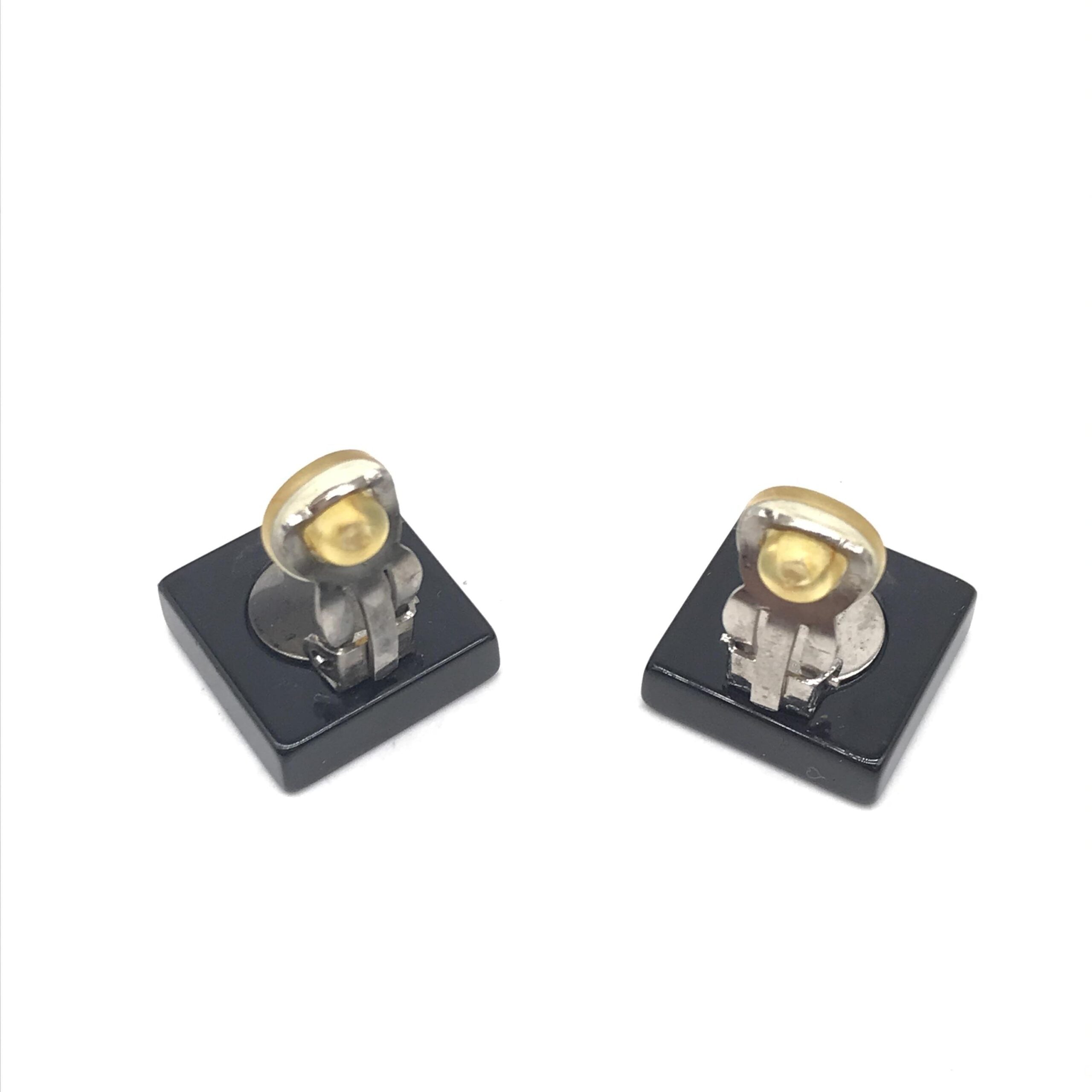 Chanel Coco Mark Square Clip-On Earrings Chanel