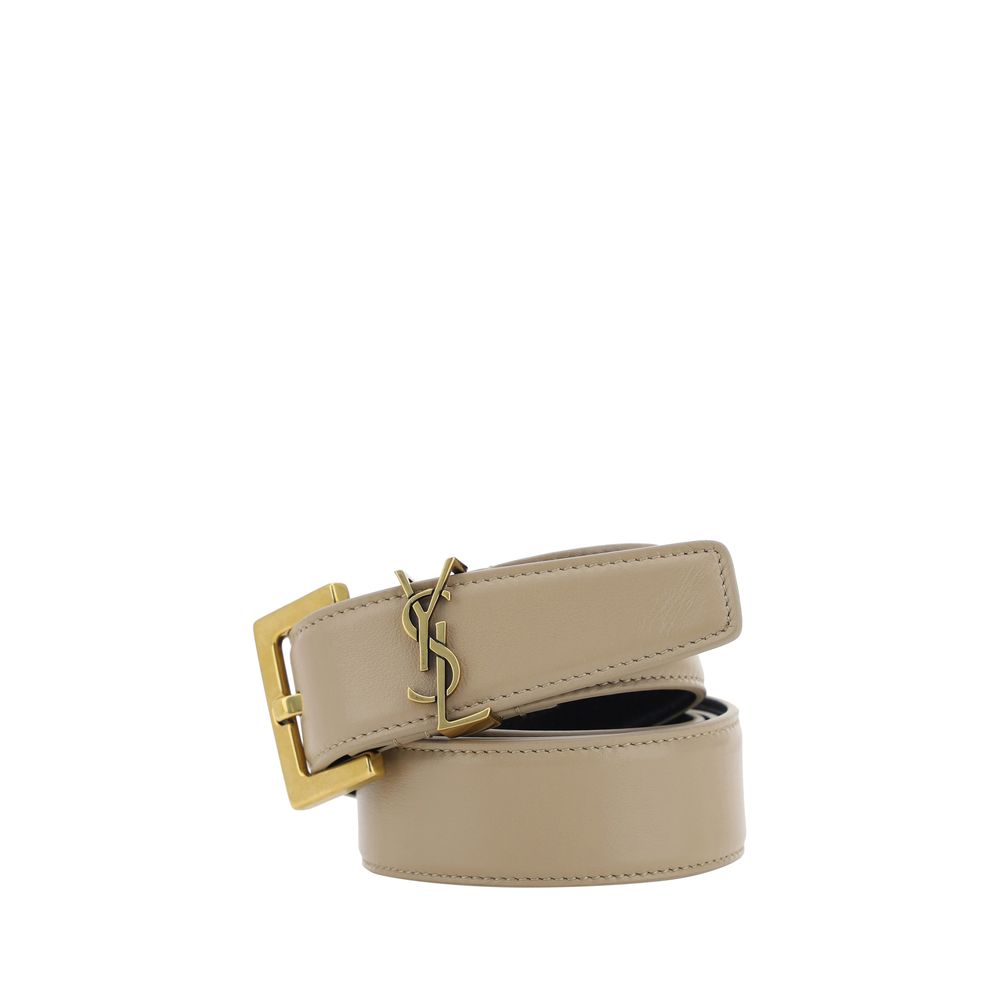 Saint Laurent Brown Calf Leather Bos Taurus Regular Belt Saint Laurent