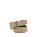 Saint Laurent Brown Calf Leather Bos Taurus Regular Belt Saint Laurent