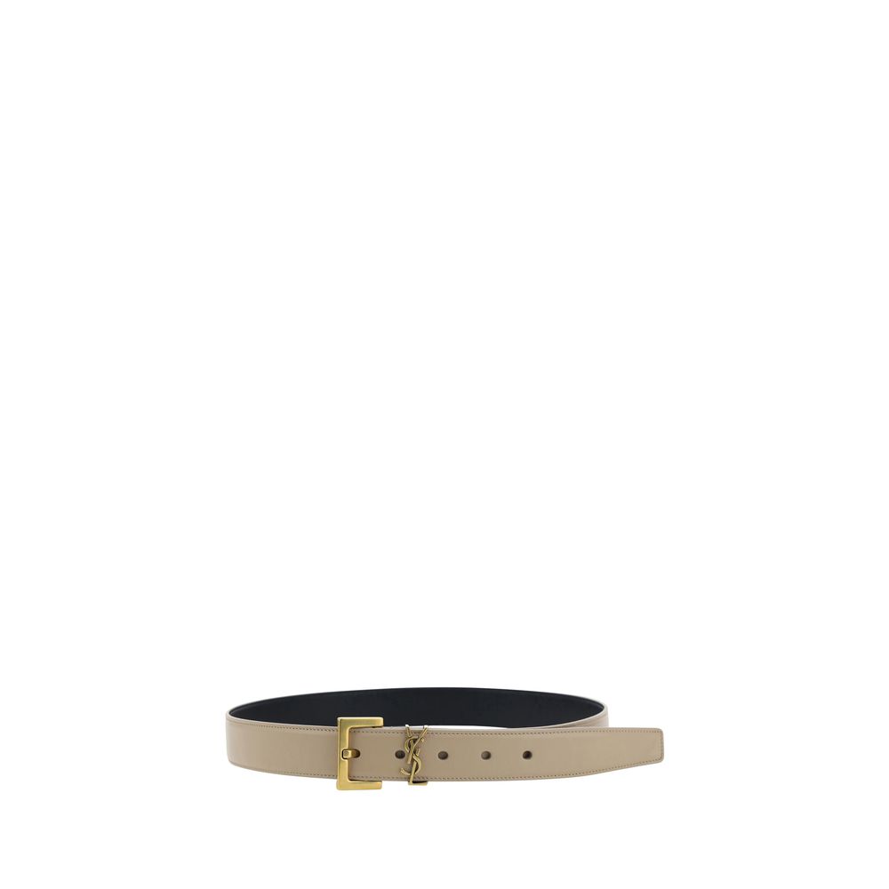 Saint Laurent Brown Calf Leather Bos Taurus Regular Belt Saint Laurent