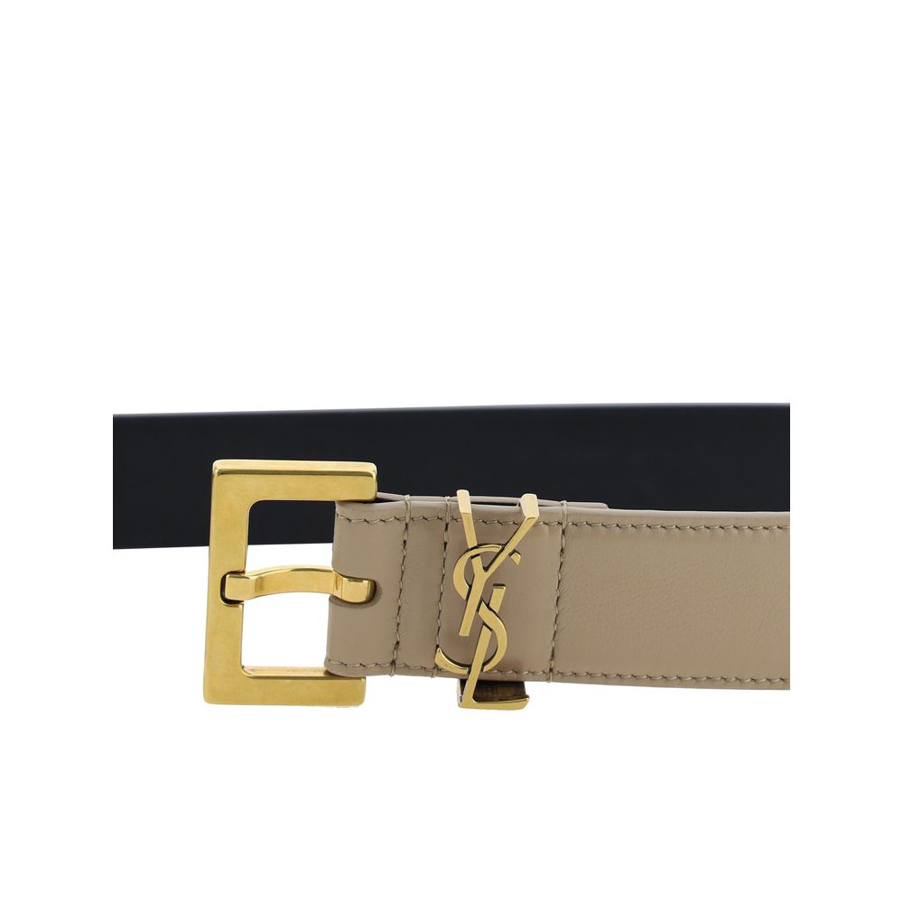 Saint Laurent Brown Calf Leather Bos Taurus Regular Belt Saint Laurent