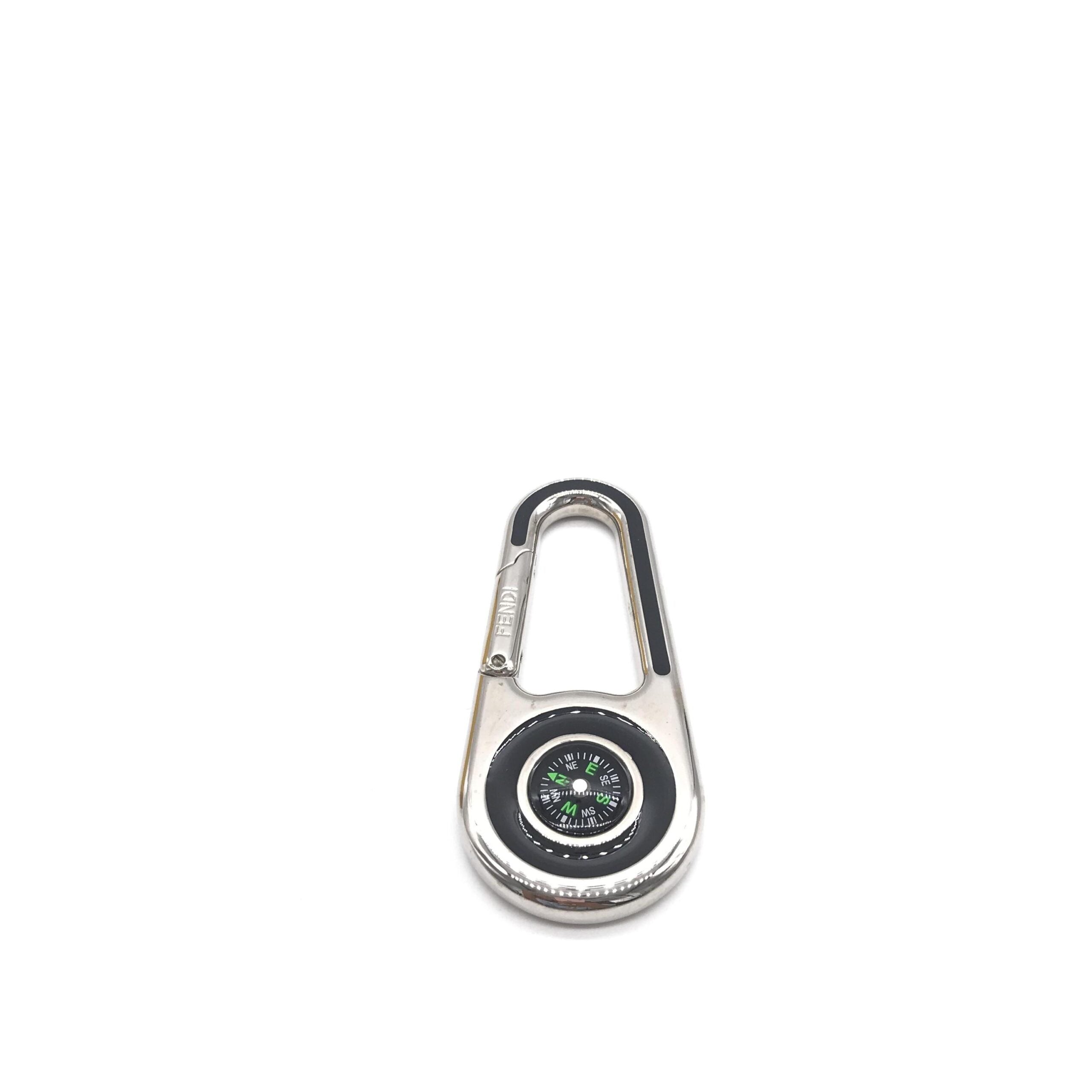 Fendi Silver Metal Compass Charm Keychain Fendi
