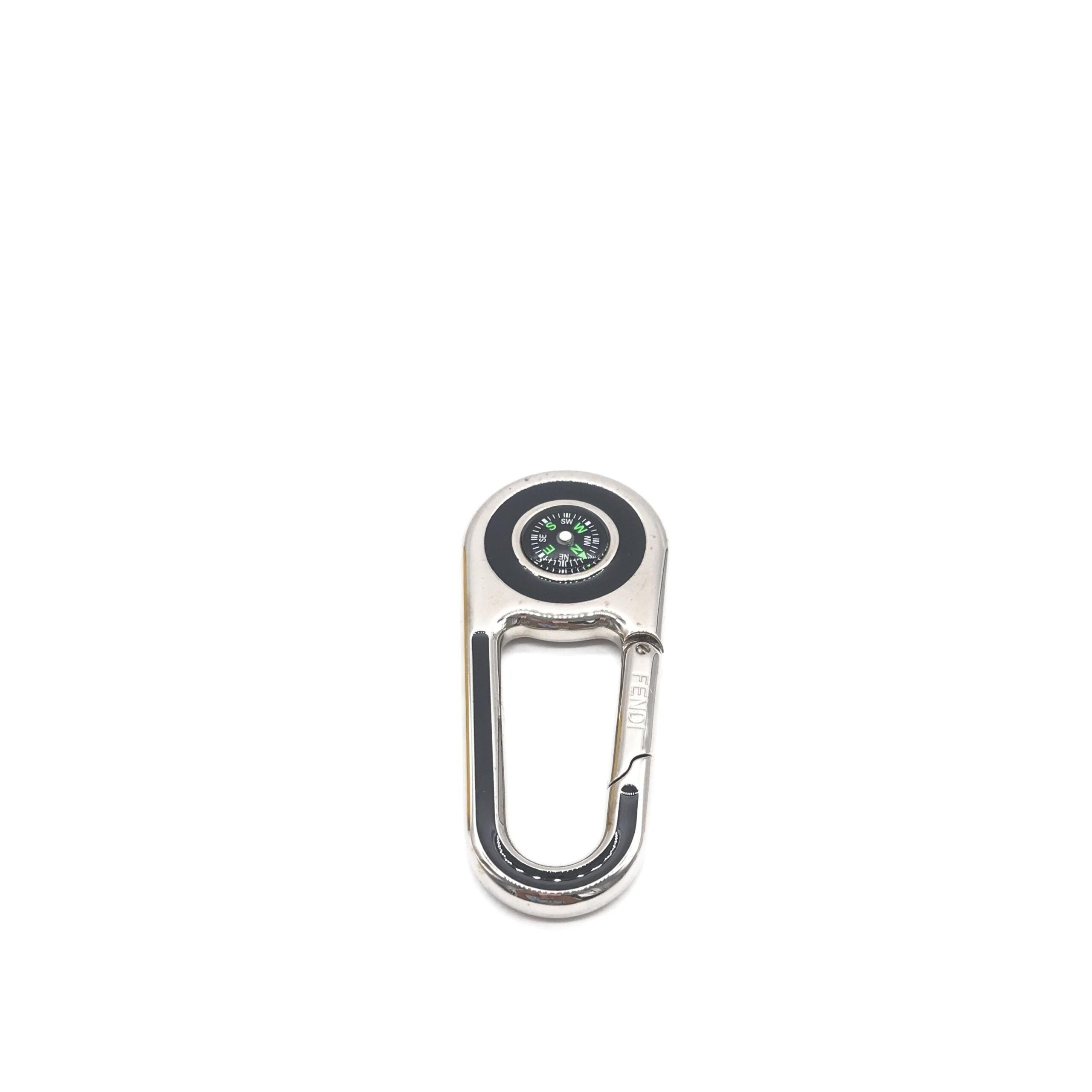 Fendi Silver Metal Compass Charm Keychain Fendi