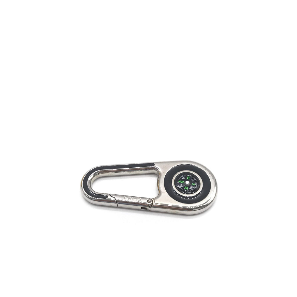 Fendi Silver Metal Compass Charm Keychain Fendi
