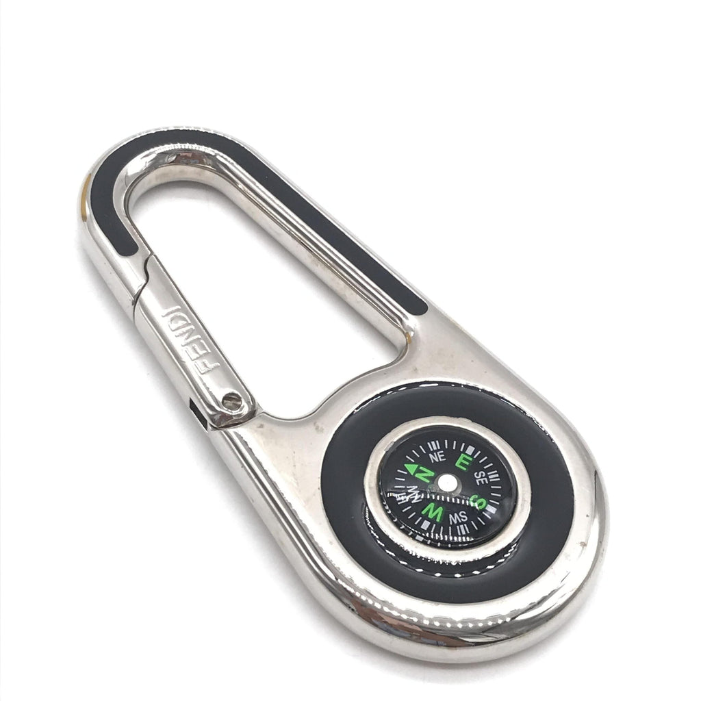 Fendi Silver Metal Compass Charm Keychain Fendi