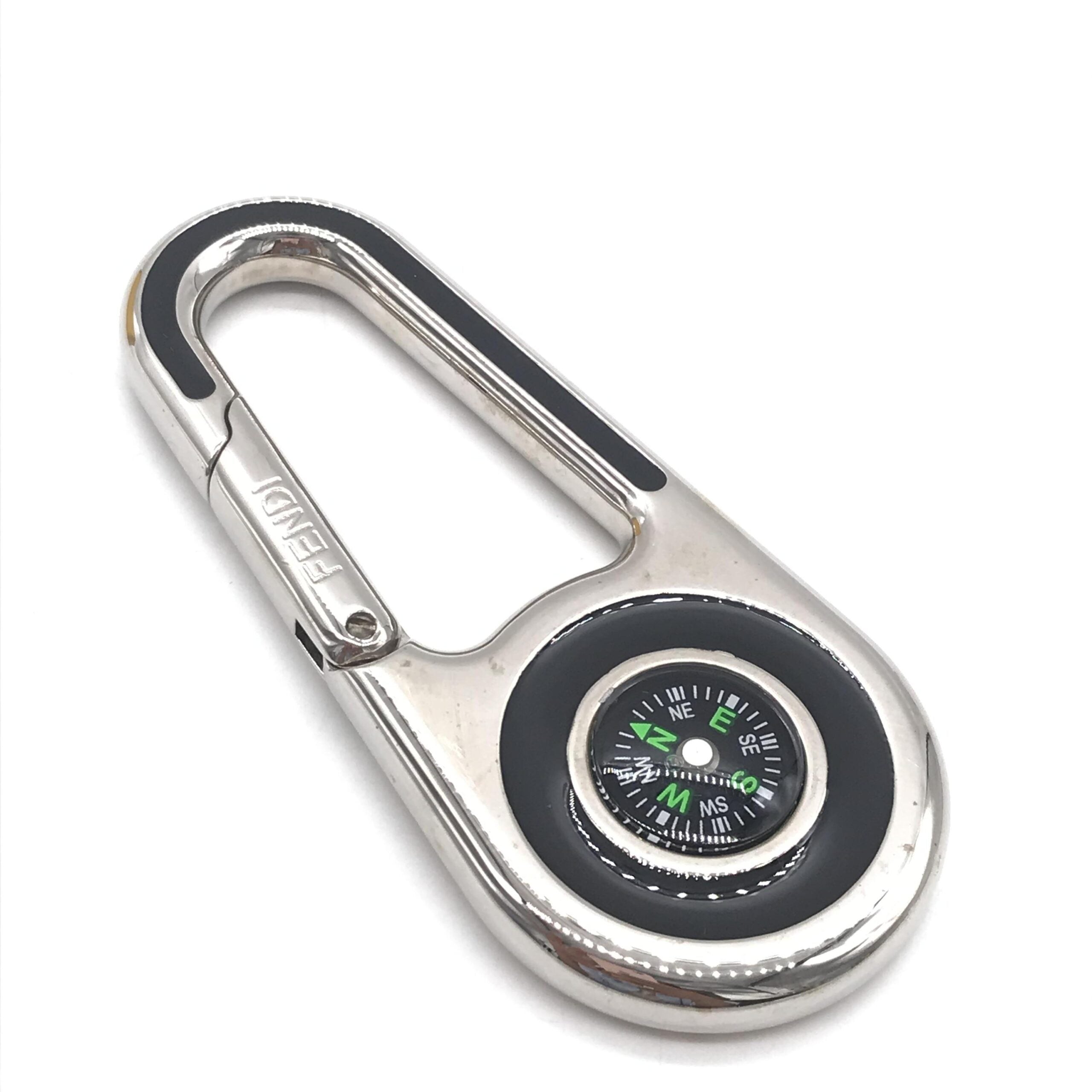 Fendi Silver Metal Compass Charm Keychain Fendi