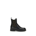 Fendi Black Calf Leather Bos Taurus Ankle Boots Fendi