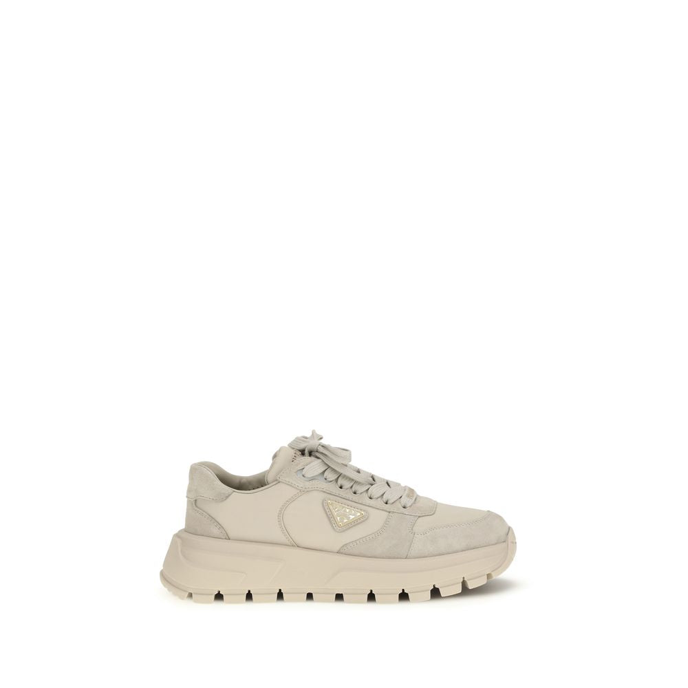 Prada Beige Calf Leather Bos Taurus Athletic Sneakers Prada