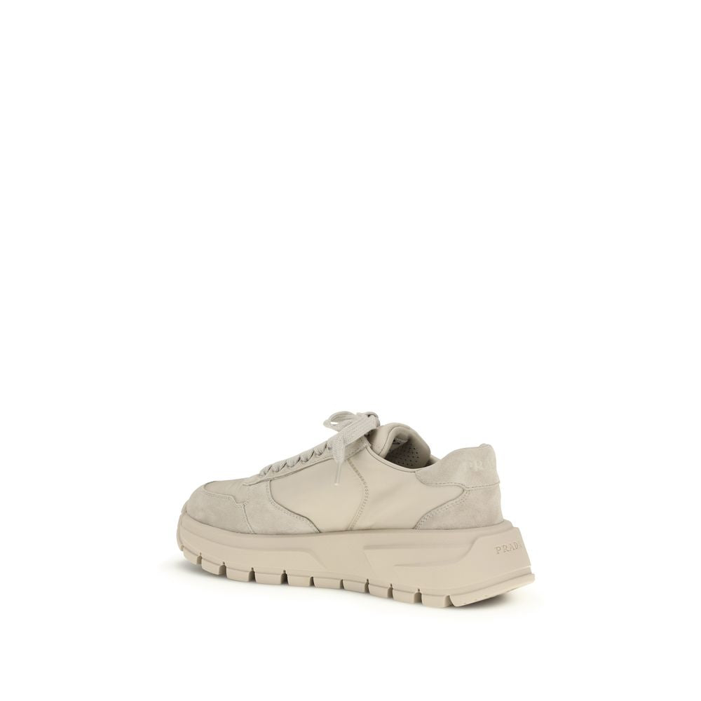 Prada Beige Calf Leather Bos Taurus Athletic Sneakers Prada