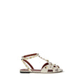 Valentino Garavani Beige Goatskin Flat Sandals Valentino Garavani
