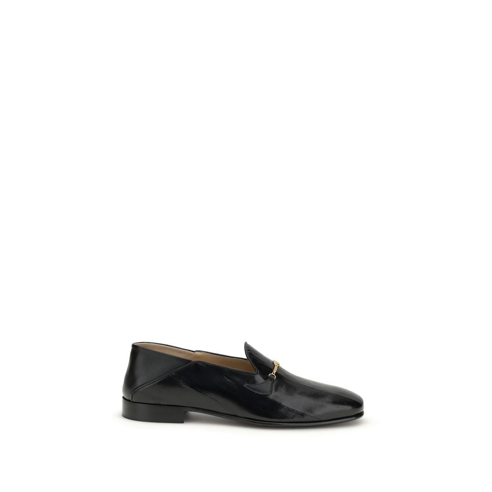 Valentino Garavani Black Calf Leather Bos Taurus Slip-On Loafers Valentino Garavani