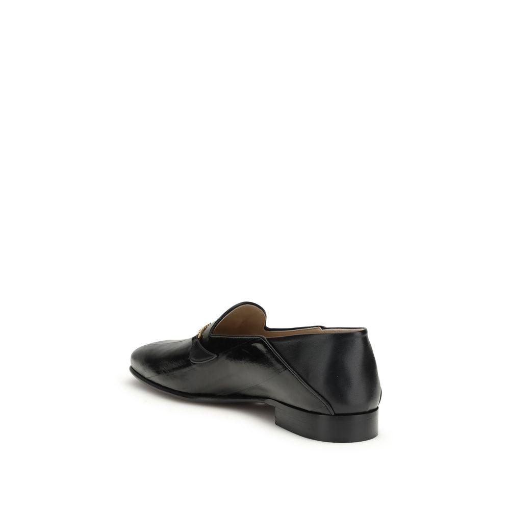 Valentino Garavani Black Calf Leather Bos Taurus Slip-On Loafers Valentino Garavani