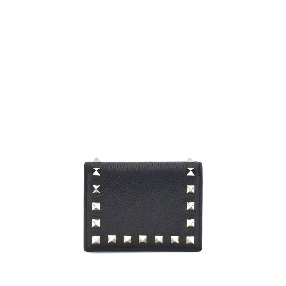 Valentino Garavani Black Calf Leather Bos Taurus Wallet Valentino Garavani