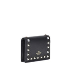 Valentino Garavani Black Calf Leather Bos Taurus Wallet Valentino Garavani