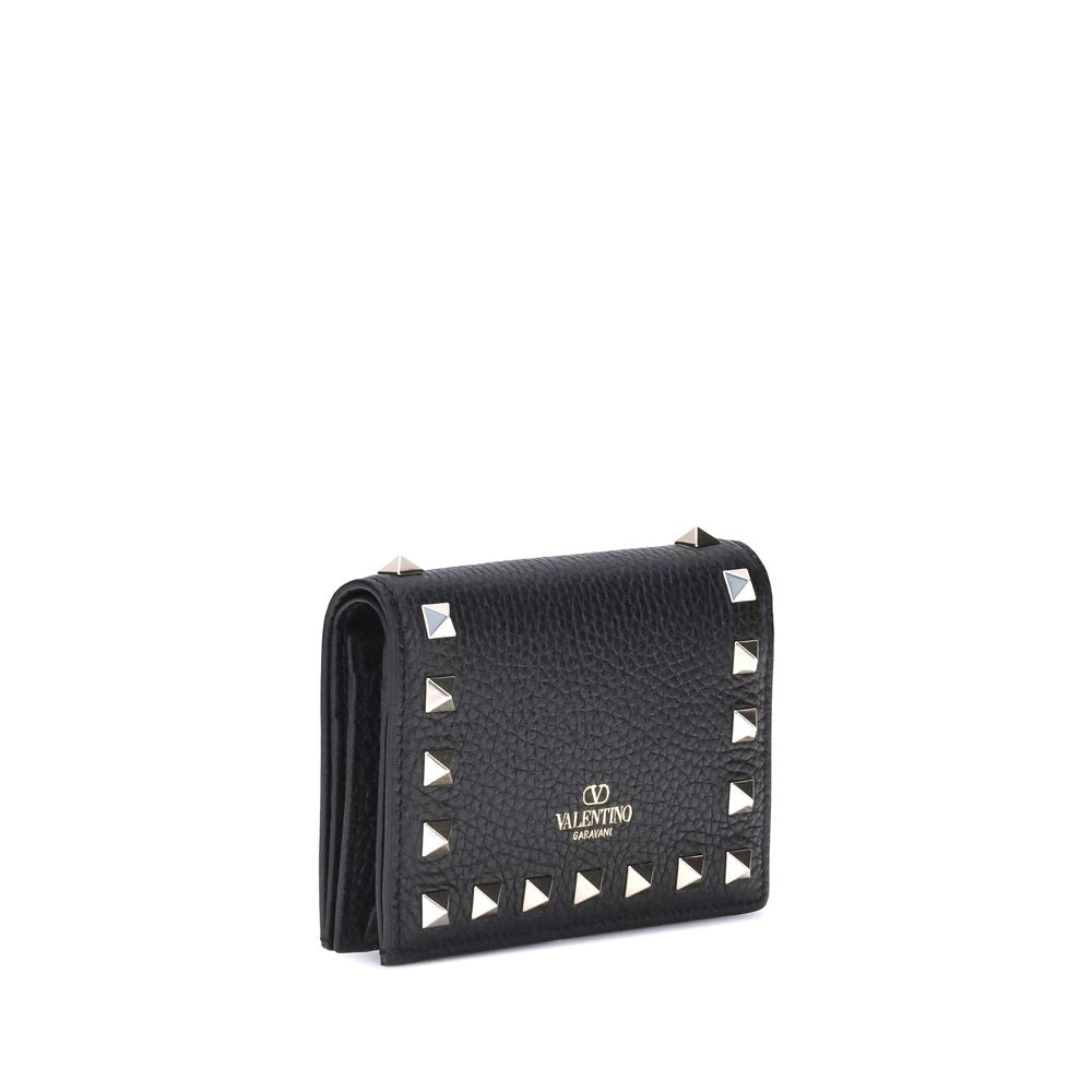 Valentino Garavani Black Calf Leather Bos Taurus Wallet Valentino Garavani