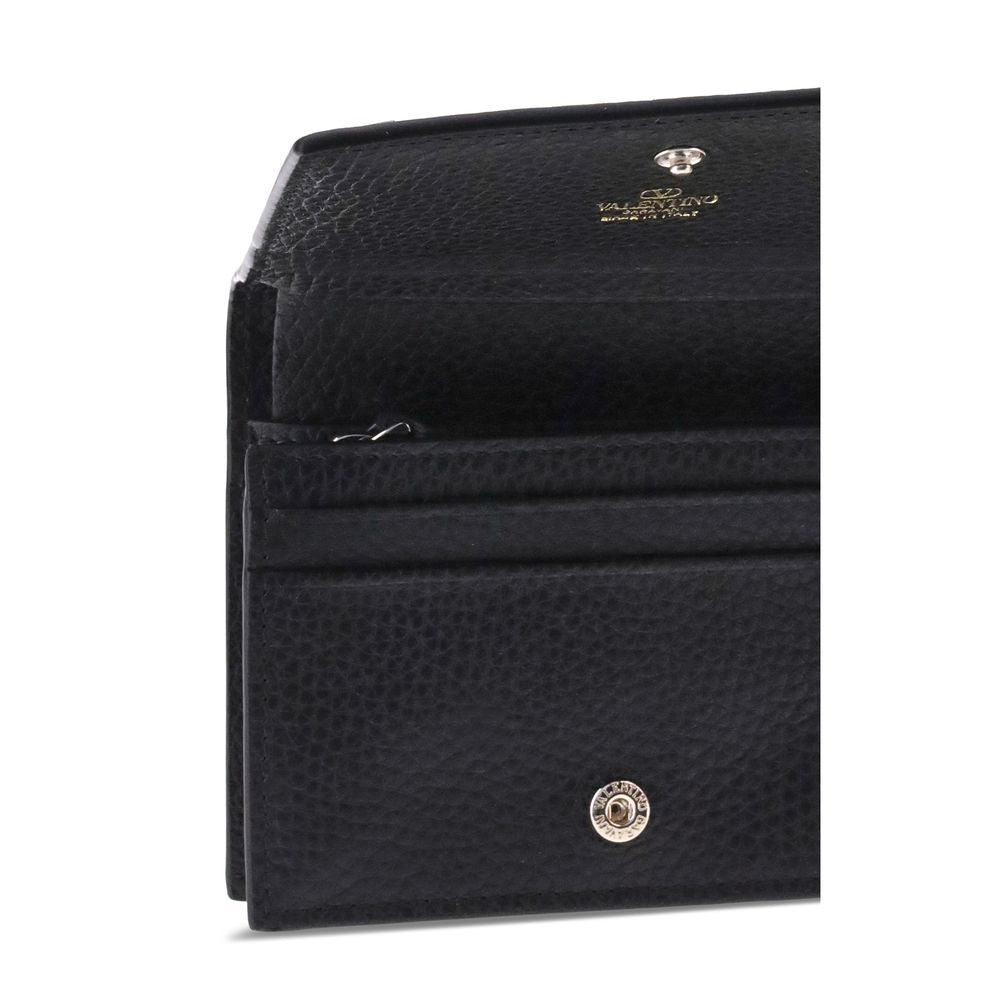 Valentino Garavani Black Calf Leather Bos Taurus Wallet Valentino Garavani