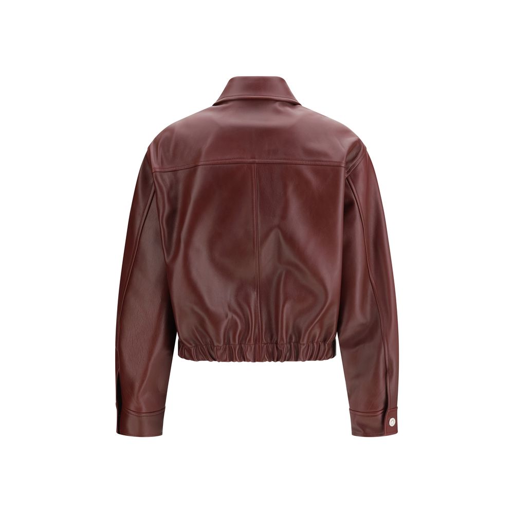 Versace Bordeaux Calf Leather Bos Taurus Leather Jacket Versace