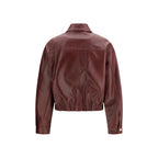 Versace Bordeaux Calf Leather Bos Taurus Leather Jacket Versace
