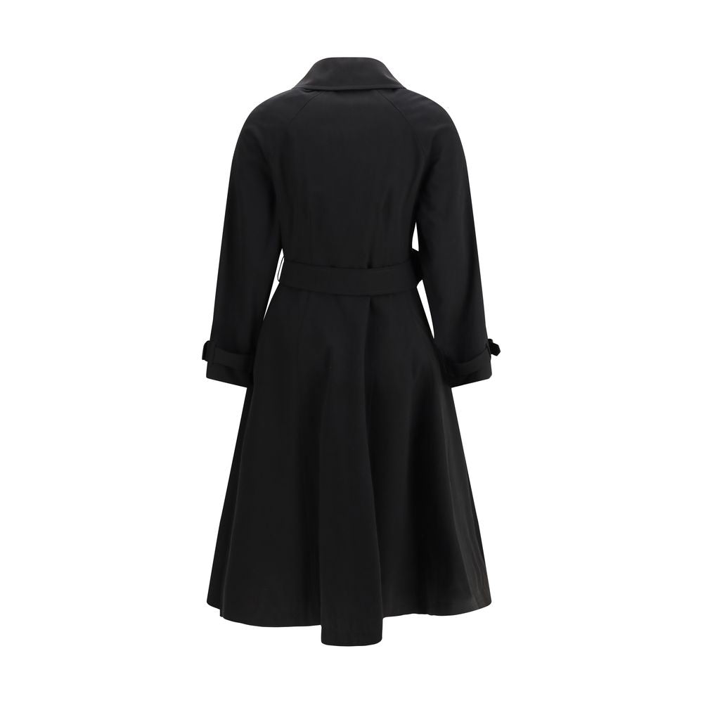 Burberry Black Cotton Trench Coat Burberry
