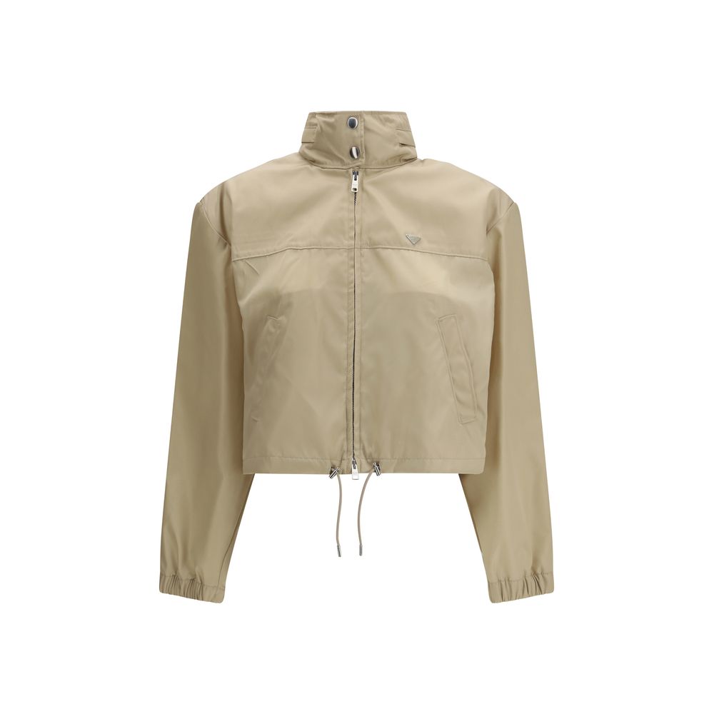 Prada Beige Recycled Polyamide Shell Jacket Prada