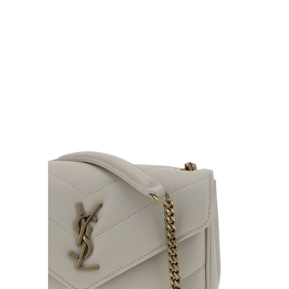 Saint Laurent White Lamb Ovis Aries Aries Shoulder Bag Saint Laurent