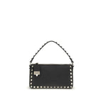Valentino Garavani Black Calf Leather Bos Taurus Shoulder Bag Valentino Garavani