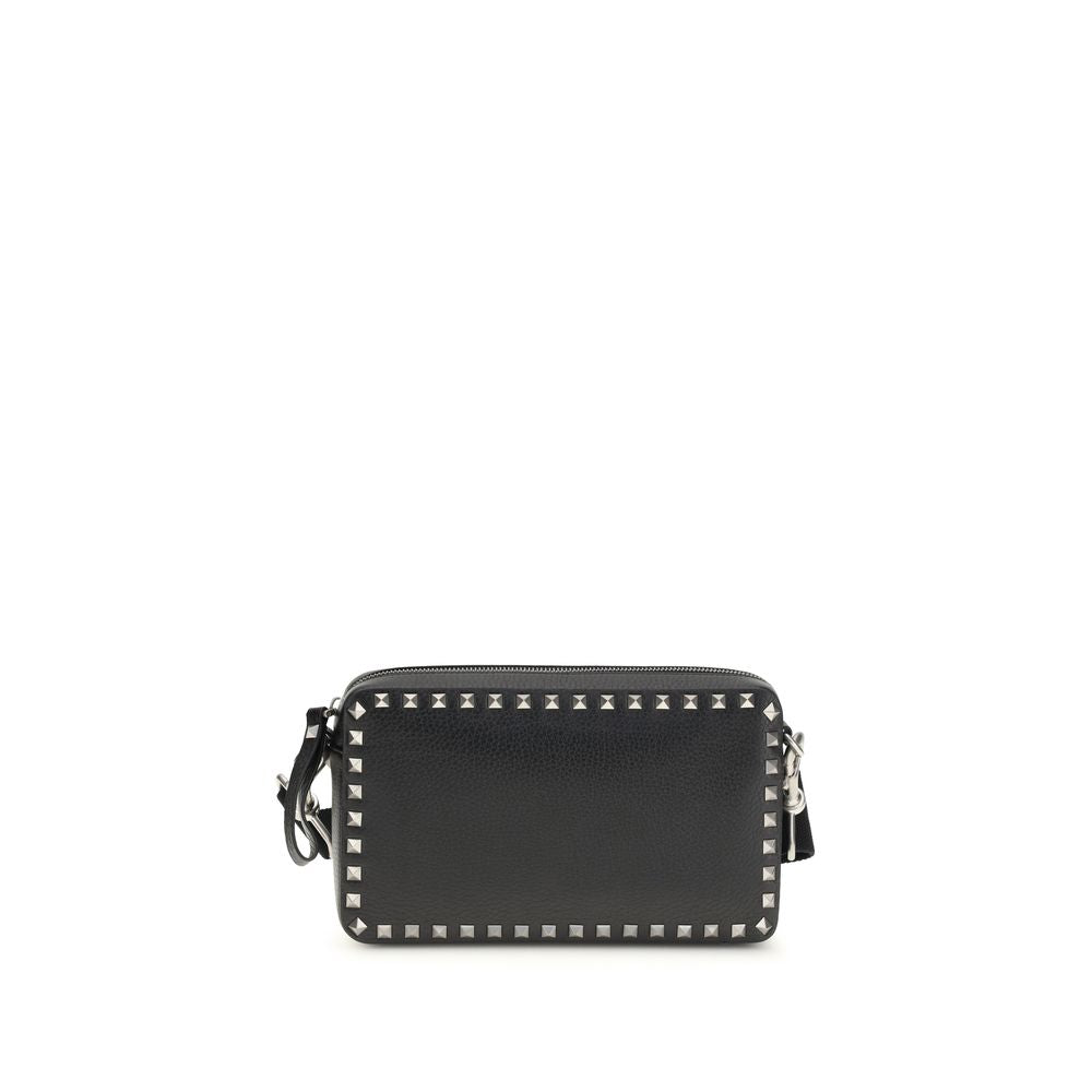 Valentino Garavani Black Calf Leather Bos Taurus Shoulder Bag Valentino Garavani