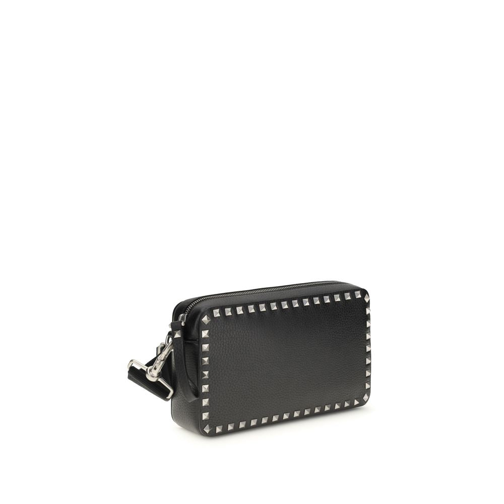 Valentino Garavani Black Calf Leather Bos Taurus Shoulder Bag Valentino Garavani
