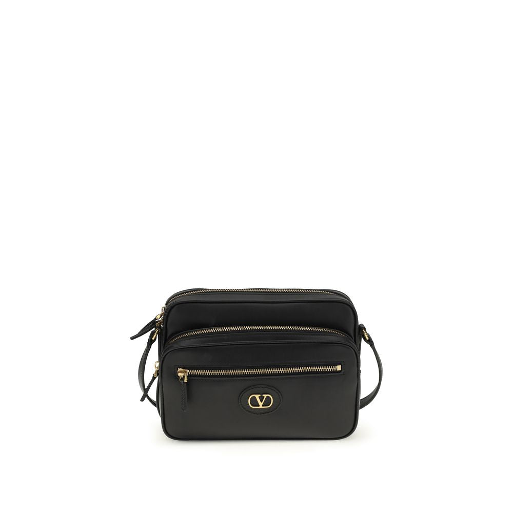 Valentino Garavani Black Calf Leather Bos Taurus Shoulder Bag Valentino Garavani