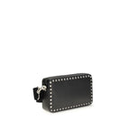 Valentino Garavani Black Calf Leather Bos Taurus Shoulder Bag Valentino Garavani