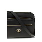 Valentino Garavani Black Calf Leather Bos Taurus Shoulder Bag Valentino Garavani