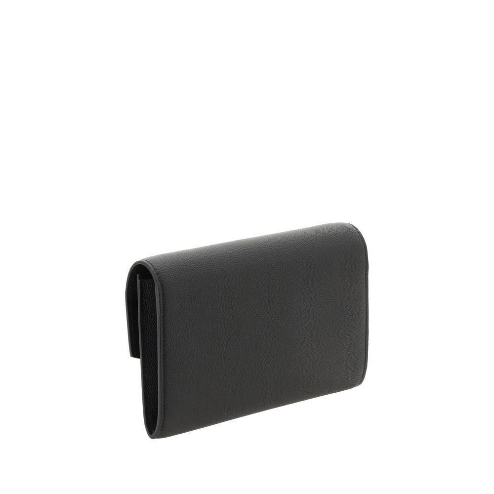 Saint Laurent Black Calf Leather Bos Taurus Clutch Bag Saint Laurent
