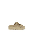 Prada Beige Calf Leather Bos Taurus Platform Sandals Prada