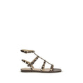 Valentino Garavani Brown Calf Leather Bos Taurus Strap-On Sandals Valentino Garavani