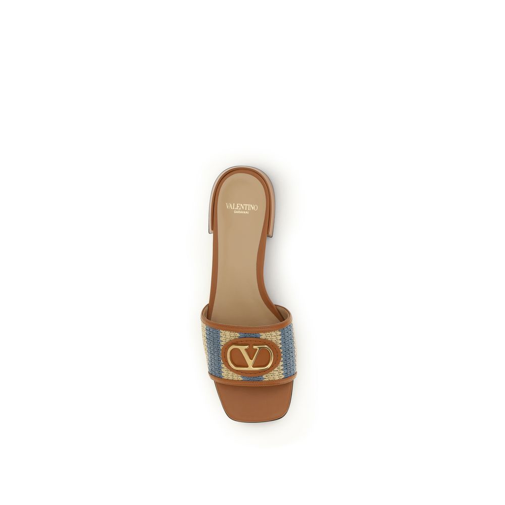 Valentino Garavani Multicolor Viscose Flat Sandals Valentino Garavani