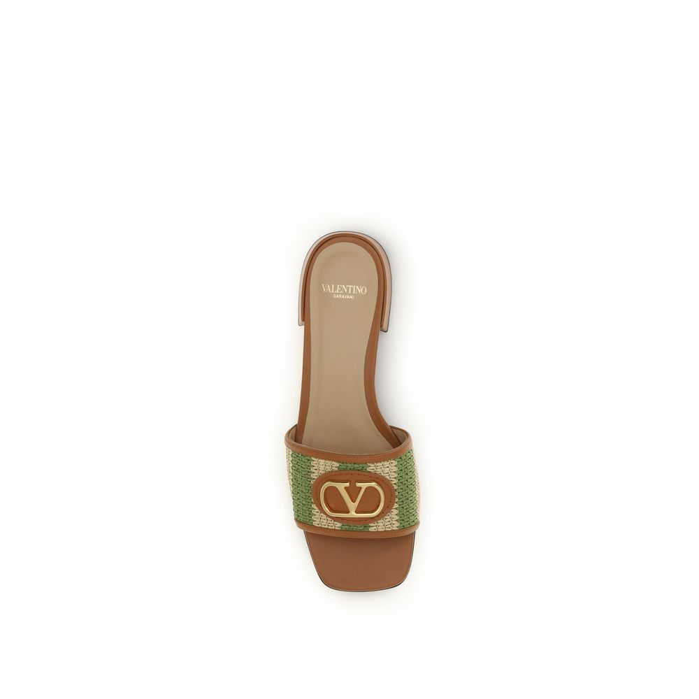 Valentino Garavani Multicolor Viscose Flat Sandals Valentino Garavani