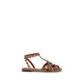Valentino Garavani Brown Goatskin Strap-On Sandals Valentino Garavani