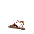 Valentino Garavani Brown Goatskin Strap-On Sandals Valentino Garavani