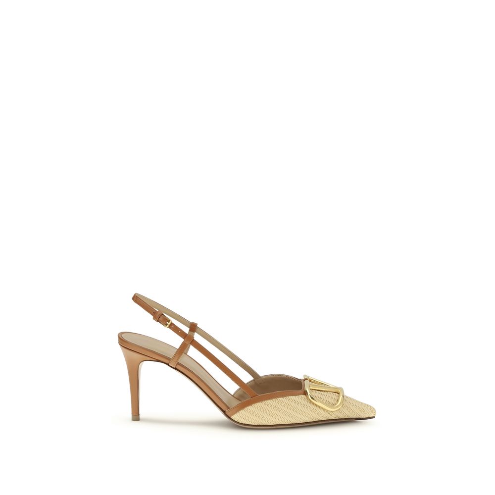 Valentino Garavani Beige Calf Leather Bos Taurus High Heel Pumps Valentino Garavani